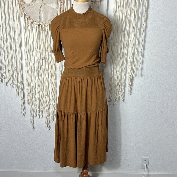 Nation LTD Brown Short Sleeve Midi Dress Size XS - Picture 3 of 14